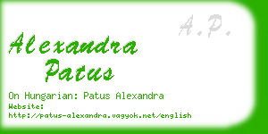 alexandra patus business card